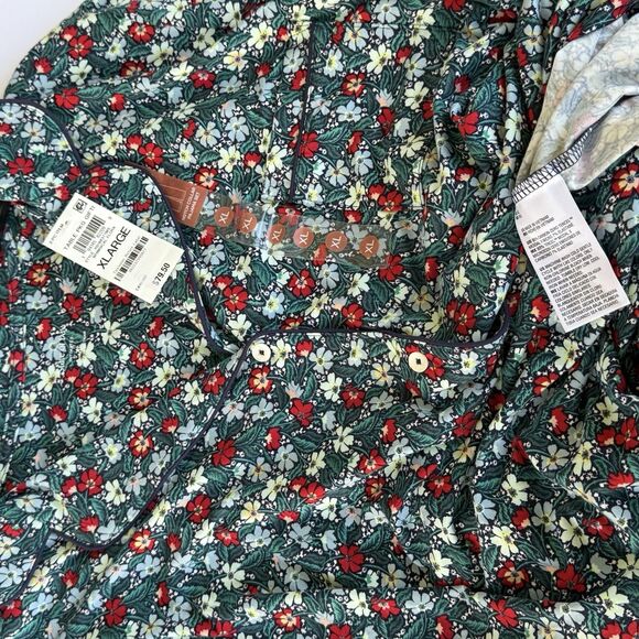 NWT State Of Day Women’s Green Floral 2 Piece Pajama Set Modal Soft Size XL - Picture 4 of 4